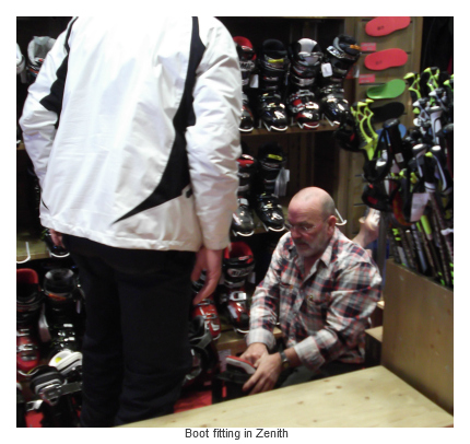 Val Thorens ski shops, ski hire, boot fitting, Zenith ski shop