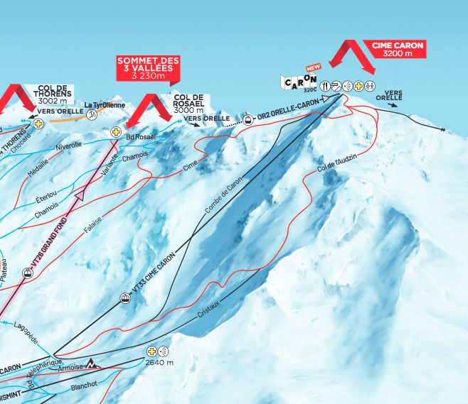 Caron sector of the Val Thorens ski area