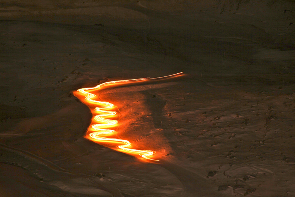 Torclit descent by the ESF, Val Thorens