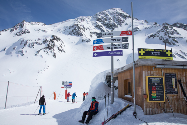 Looking up towards the old Glacier piste