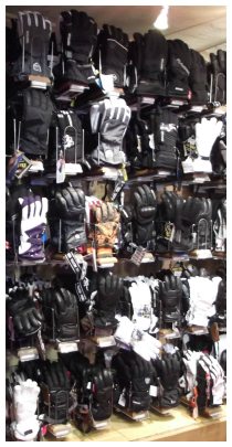 Val Thorens ski shops, gloves. Zenith ski shop