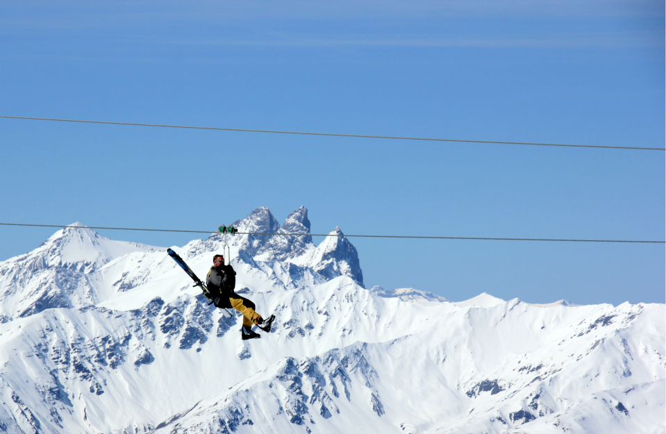 Zip wire in Val Thorens, 2016