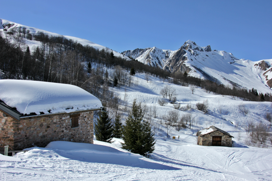 Stone chalets at Parchy, near Chatelard