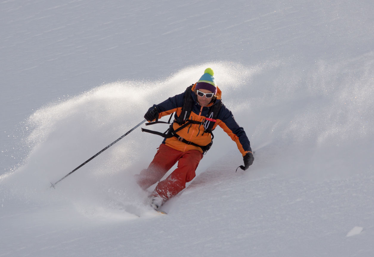Off piste skier, Val Thorens, 6th April 2018