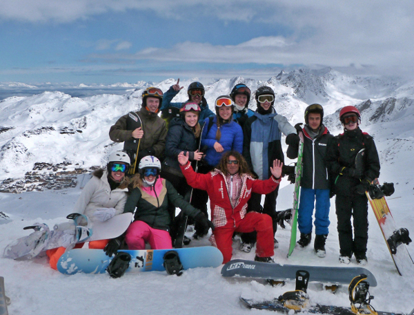 ESF snowboard group in Val Thorens