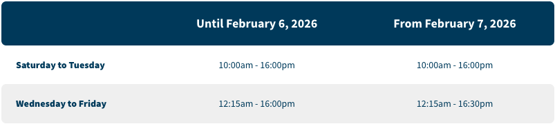 Toboggan day times 2025/26